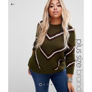 Alice & You Chevron Striped Knit Sweater